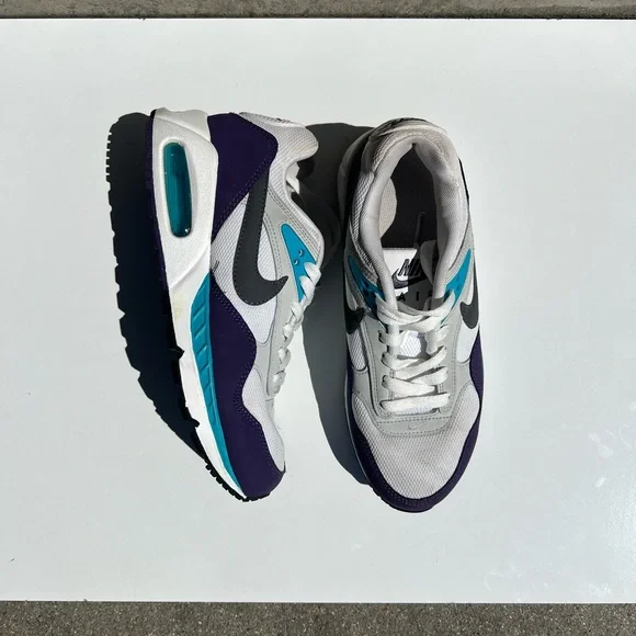 Nike White Purple Teal Retro Air Max Sneakers - Picture 3 of 8